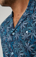 Load image into Gallery viewer, Stone Rose Ss Resort Shirt (Blue Leaves)