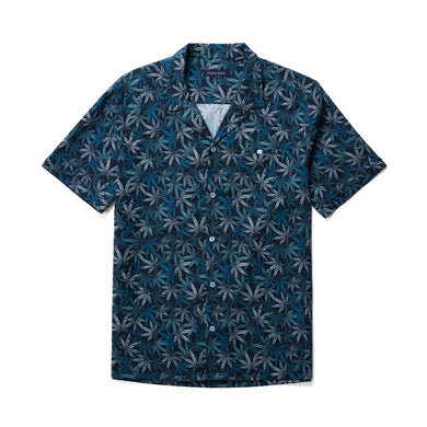 Stone Rose Ss Resort Shirt (Blue Leaves)