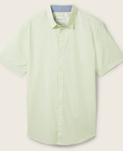 Tom Tailor Poplin Ss Shirt | Washed Out Middle Blue
