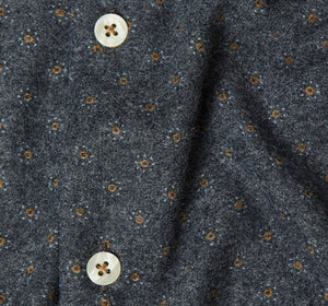 Stone Rose Ls Knit | Navy Dot Geo Brushed Jersey Fleece