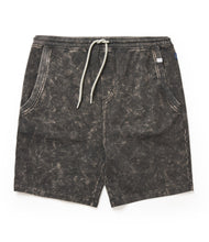 Load image into Gallery viewer, Stone Rose Fleece Acid Wash Jersey Shorts | Acid Black