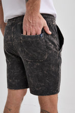 Load image into Gallery viewer, Stone Rose Fleece Acid Wash Jersey Shorts | Acid Black