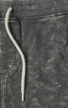 Load image into Gallery viewer, Stone Rose Fleece Acid Wash Jersey Shorts | Acid Black