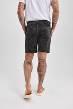 Load image into Gallery viewer, Stone Rose Fleece Acid Wash Jersey Shorts | Acid Black
