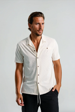 Load image into Gallery viewer, STONE ROSE | PALMA - DIAMOND GEO RESORT SHIRT | LIGHT BEIGE