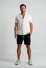 Load image into Gallery viewer, STONE ROSE | PALMA - DIAMOND GEO RESORT SHIRT | LIGHT BEIGE