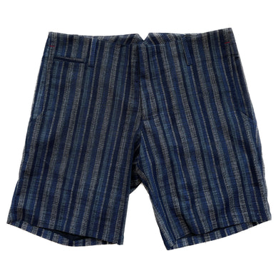 18 Waits Slim Shorts | Faded Indigo Wide Stripe