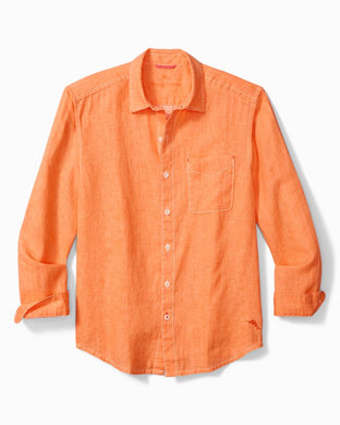 Tommy Bahama Sea Glass Breezer Linen Shirt | Bright Peach