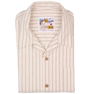 Naked & Famous Aloha Shirt | Striped Oxford | Ecru