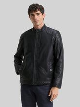 Load image into Gallery viewer, Tom Tailor |Faux Velour Touch Leather Jacket | Java Dark Brown