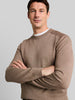 Tom Tailor |Knitted jumper with silk blend |Driftwood taupe