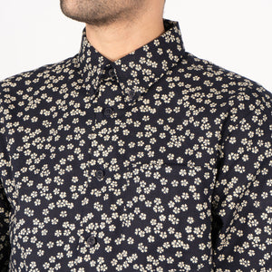 Naked & Famous Ls Easy Shirt | Kimono Flowers | Indigo