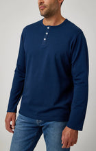 Load image into Gallery viewer, Stone Rose Slub Pique Ls Henley | Navy