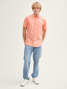 TOM TAILOR | BASIC COTTON LINEN SS | ORANGE CHAMBRAY