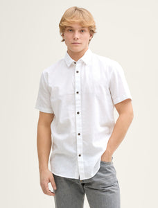 TOM TAILOR | BASIC COTTON LINEN SS | WHITE