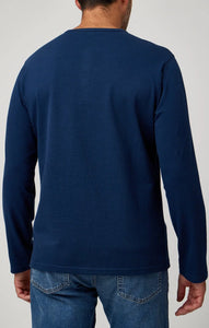 Stone Rose Slub Pique Ls Henley | Navy