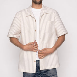 Naked & Famous Aloha Shirt | Striped Oxford | Ecru