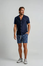 Load image into Gallery viewer, STONE ROSE | PALMA - DIAMOND GEO RESORT SHIRT | DARK NAVY