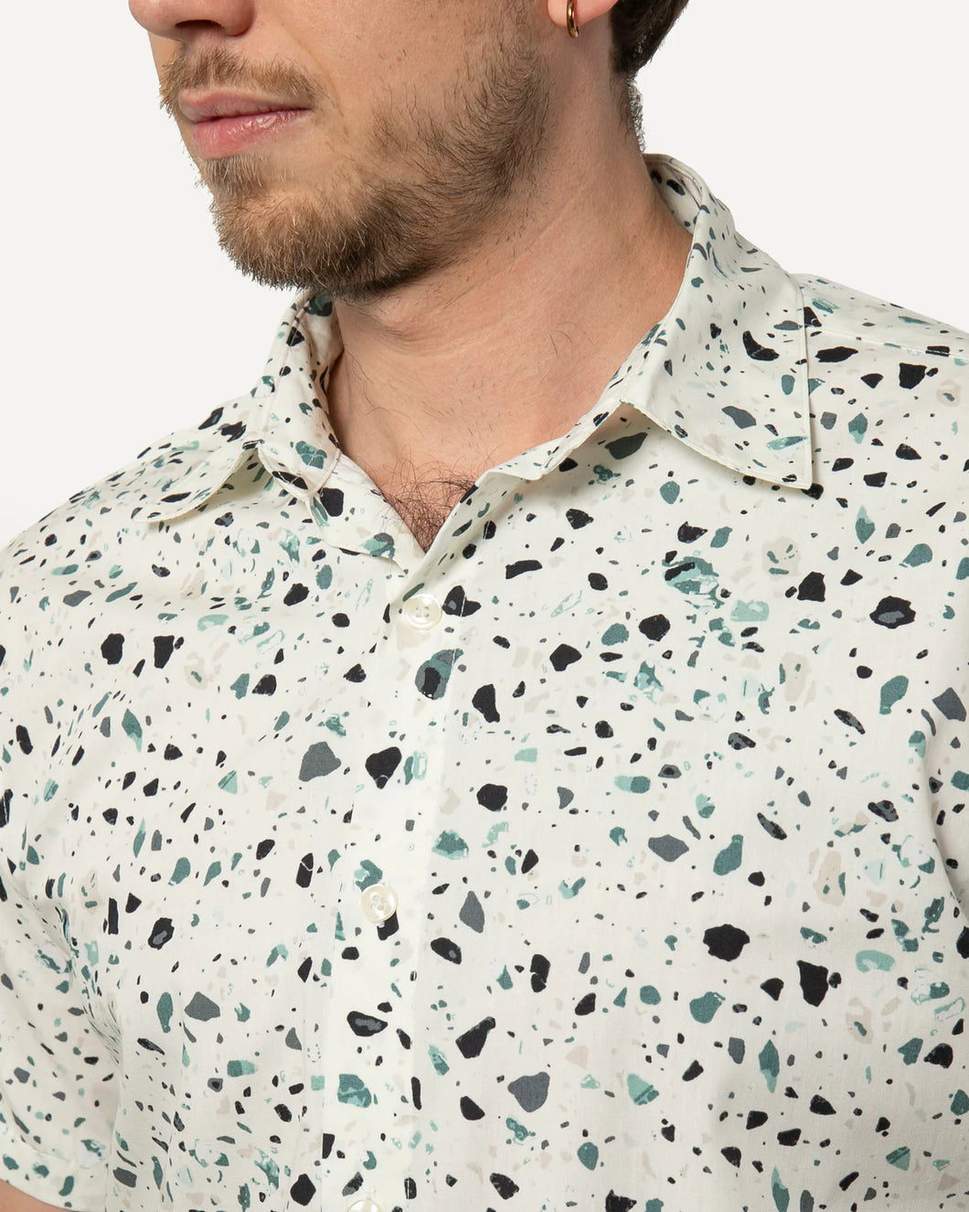 18 WAITS Ss Dylan Shirt | Teal Terrazzo