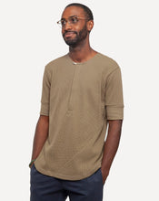 Load image into Gallery viewer, 18 Waits SS Hitchhiker Henley | Waffle Knit | Green