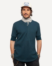 Load image into Gallery viewer, 18 Waits SS Hitchhiker Henley | Waffle Knit | Green