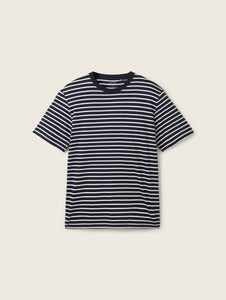 Tom Tailor Striped T-shirt | Washed Out Middle Blue