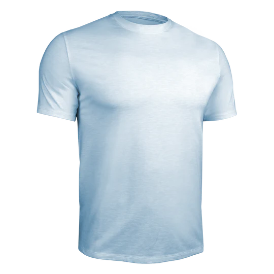 2 UNDR | LUXURY CREW TEE | HEATHERED BLUE
