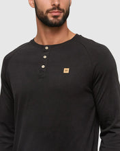 Load image into Gallery viewer, Tentree | TreeBlend Baker Henley Longsleeve | Meteorite Black
