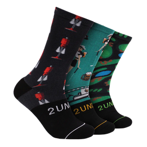 2 UNDR | FLEX CREW SOCK 3 PACK | B. WASHER/CART G/BACK 9