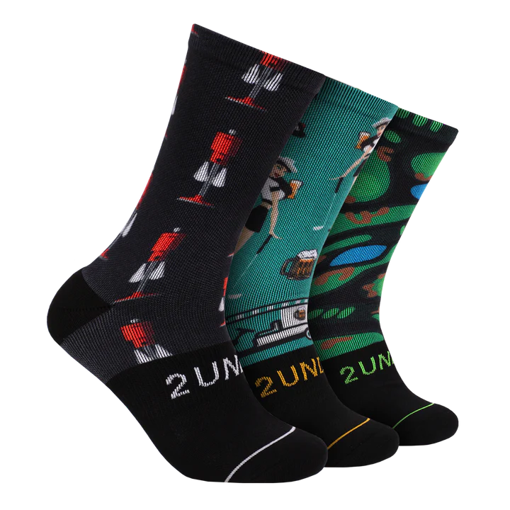 2 UNDR | FLEX CREW SOCK 3 PACK | B. WASHER/CART G/BACK 9