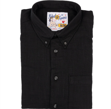 Naked & Famous | Easy Shirt | Double Weave Gauze | Black