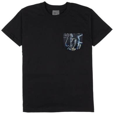 Naked & Famous | Pocket Tee | Waikiki Waves | Black