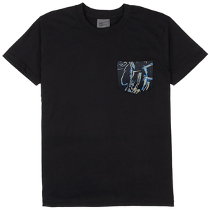 Naked & Famous | Pocket Tee | Waikiki Waves | Black