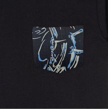 Load image into Gallery viewer, Naked &amp; Famous | Pocket Tee | Waikiki Waves | Black