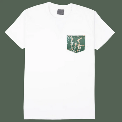 Naked & Famous | Pocket Tee | Waikiki Waves | White