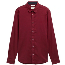 Load image into Gallery viewer, Tom Tailor |Structured Stretch Long Sleeve Shirt| Burgundy Red