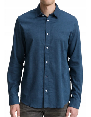 Tom Tailor |Structured Stretch Long Sleeve Shirt| Navy Blue