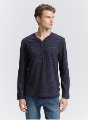 Tom Tailor | Serafino Long-sleeved Shirt | Navy/Red