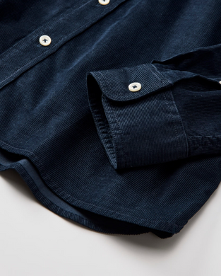 STONE ROSE | Long Sleeve Corduroy Shirt | Dark Navy