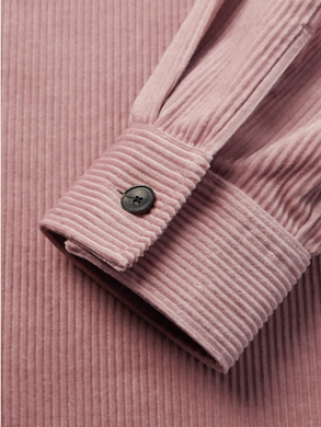 STONE ROSE | Long Sleeve Corduroy Shirt | Dark Pink