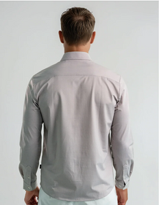 STONE ROSE | Long Sleeve Apex Pique Shirt | Dark Brown