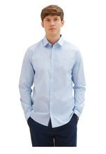 Load image into Gallery viewer, Tom Tailor | Stretch Poplin Long Sleeved  | Light Metal Blue