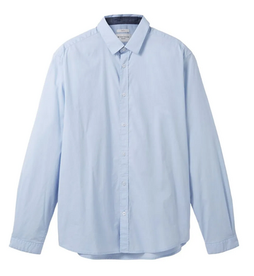 Tom Tailor | Stretch Poplin Long Sleeved  | Light Metal Blue