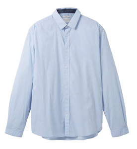 Tom Tailor | Stretch Poplin Long Sleeved  | Light Metal Blue