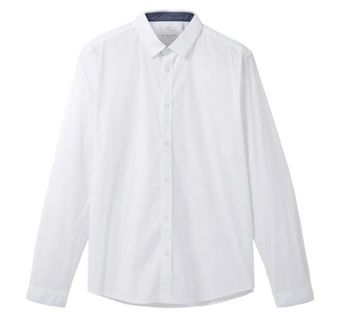 Tom Tailor | Stretch Poplin Long Sleeved  | White