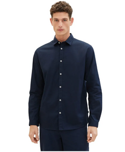 Tom Tailor | Stretch Poplin Long Sleeved  | Sky Captain Blue