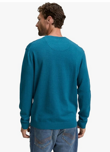 Tom Tailor | Basic Crewneck Knit Jumper | Dark Aqua Melange