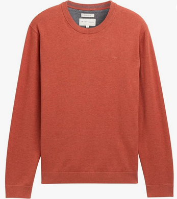 Tom Tailor | Basic Crewneck Knit Jumper | Rust Red Melange