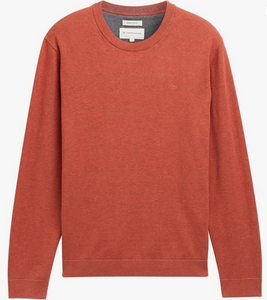 Tom Tailor | Basic Crewneck Knit Jumper | Rust Red Melange