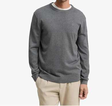 Tom Tailor | Basic Crewneck Knit Jumper | Dark Grey Melange
